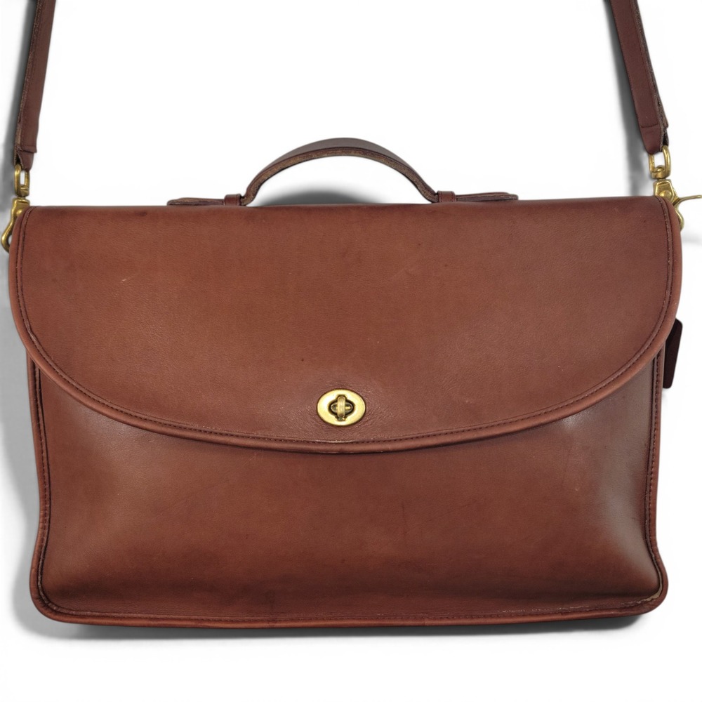 Vintage Coach Lexington Briefcase 1980s-1993 Large Brown Leather Messenger Bag